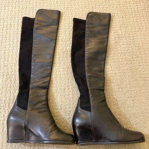 Stuart Weitzman Platform Boots, Black, Size 6